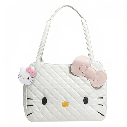 Cute Kitty Backpack Bag Cartoon Crossbody Bag with Plush Charm, Leather Shoulder with Adjustable Shoulder Strap for Women, Gift for Her