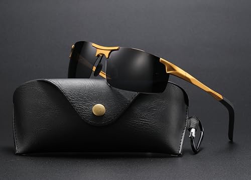 Mens Sports Polarized Sunglasses UV Protection Sunglasses for Men，Ultralight Cools Al-Mg Frame Glasses2