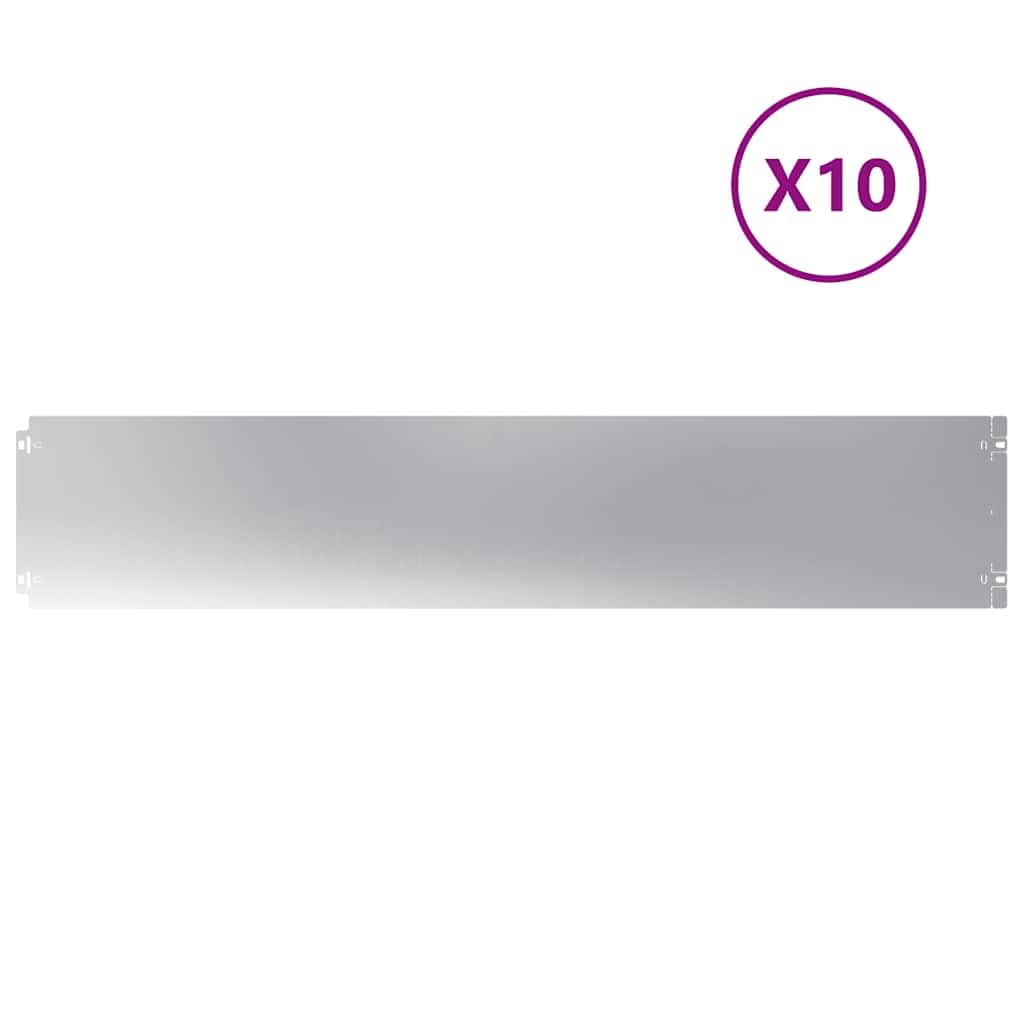 Lot de 10 bordures de pelouse, en acier galvanisé, 20 x 103 cm, en métal, robuste, pour parterre de fleurs et aménagement paysager, bordure durable