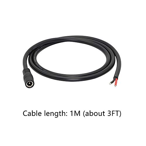 Dc Power Pigtails Cable,3Ft Dc 5.5Mm X 2.1Mm Female Plug To Bare Wire Open End Power Wire Supply Repair Cable,16 Awg Barrel Connector Pigtail For Cctv Security Camera,Dvr，Led Strip Light Etc-2 Pcs(F) #TOP6