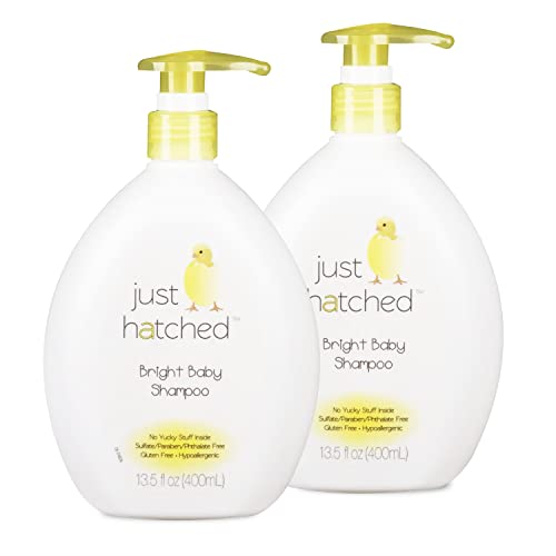 Just Hatched Bright Baby Shampoo Multi-Pack – Gentle Hair Cleanser, Loveable Yummy Fragrance, Gentle for Newborns, Hypoallergenic, Gluten Free, No Yucky Stuff & Harsh Ingredients, 13.5 fl oz (2 Pack)