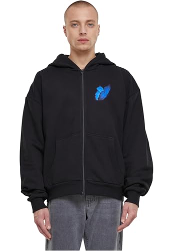 Mister Tee Le Papillon Heavy Oversize Zip Hoody, Felpa con Cappuccio, Unisex - Adulto, Nero (Black), XS