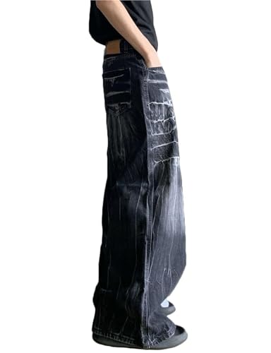 Y2K Streetwear Denim Pants for Men Baggy Wide Leg Loose Fit Hip Hop Style Skater Jeans4