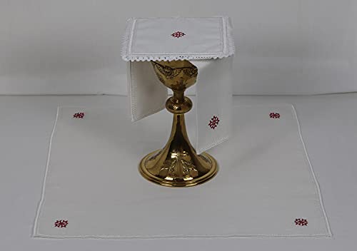 Church Atelier Catholic Altar Linens Set with Cross Design (Pall, Purificator, Corporal, Towel)