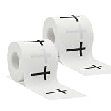 2 rotoli di nastro adesivo Christian Athletic con croce, 5,1 cm x 7,6 m, nastro autoadesivo in cotone per sport atletici, per polsi, baseball, calcio, lesioni da ginnastica (bianco)