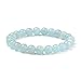 Produktbild SUNNYCLUE Echte Edelsteine Ocean Blau Aquamarin Armband Stretch Perlen rund 8 mm über 7" Unisex