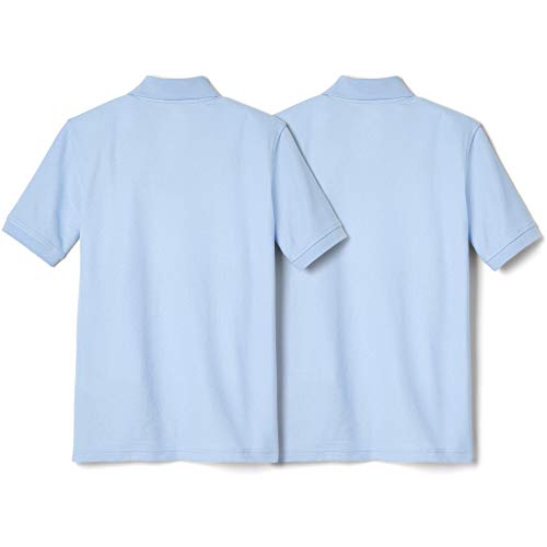 French Toast Boys' Little 2-Pack Short Sleeve Pique Polo Shirt, Light Blue, S (6/7) #TOP1