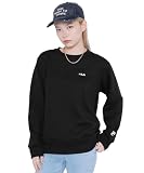 [フィラ]FILA フィラ Lady's ワンポイントロゴ刺繍トレーナー FL1711トレーナー レディース ブラック 日本 M (日本サイズM相当)