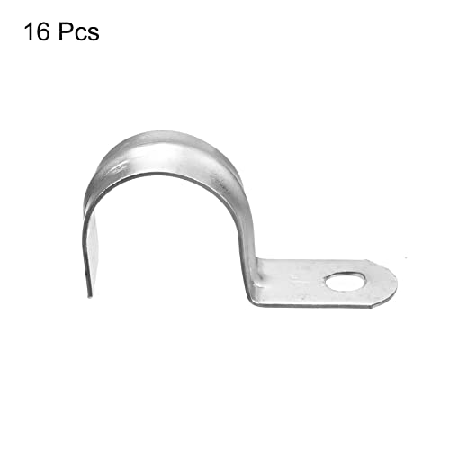 Uxcell 1 Hole Pipe Strap, 16Pcs 1 1/4" Carbon Steel Emt Conduit Clamp Reinforced Rib For Pipe Fixing On Various Surfaces #TOP2