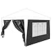 24MOVE® Pavillon Seitenteile 2er Set 2x3m mit Fenster & Reissverschluss, wasserdicht, grau - für Partyzelt, Festzelt, Festivals