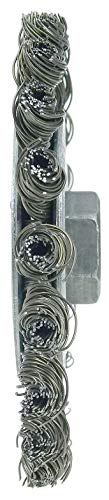 Image of Weiler 36255 Wolverine 4 inch Knot Wire Wheel, Cable Twist, 0.020 inch Steel Fill, 5 /8 inch-11 UNC Nut, Made in The USA (Pack of 5)