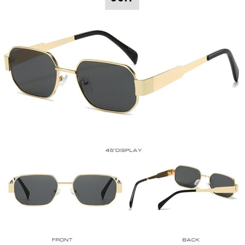 Lunettes de soleil rétro en métal doré de qualité supérieure