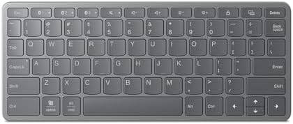 Lenovo Multi-Device Wireless Bluetooth Keyboard, Connect Up to 3 Devices Simultaneously, Compatible with iOS, Android, Windows, Slim Profile, Rechargeable, 60-Hour Battery Life, Iron Grey