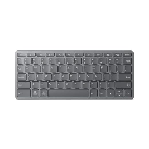 Lenovo Multi-Device Wireless Bluetooth Keyboard, Connect Up to 3 Devices Simultaneously, Compatible with iOS, Android, Windows, Slim Profile, Rechargeable, 60-Hour Battery Life, Iron Grey