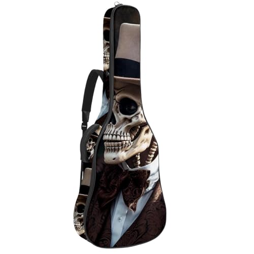 Sac guitare acoustique étanche double bretelle motif tête de mort