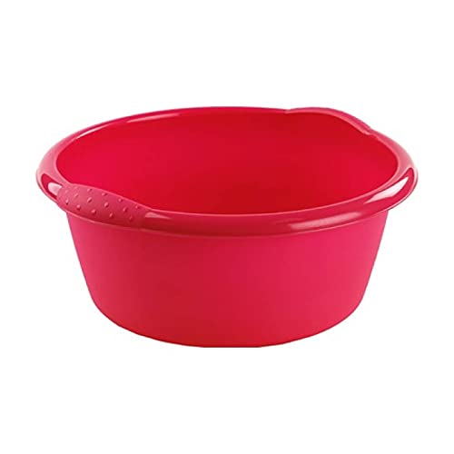 Barreño De Plástico Redondo Con Asas, Modelo Florencia, Cubo Multiusos, Limpieza 25 Litros, Color Aleatorio