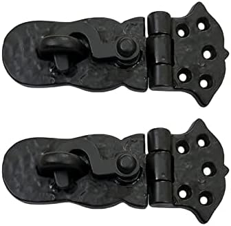 Adonai Hardware "Paran" - Cerrojo de seguridad de hierro fundido antiguo resistente con mecanismo de bloqueo (paquete de 4 x 2 unidades, negro mate)