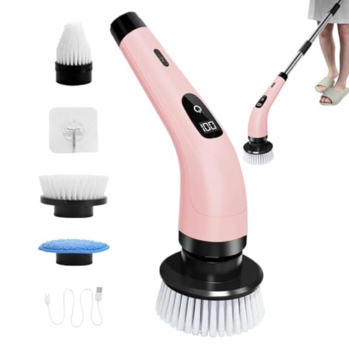 Electric Spin Scrubber, Cordless Bathroom Scrubber, Rechargeable Electric Scrubber, USB Spin Brush Cleaner, Adjustable Speed Scr