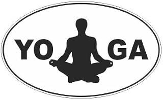 Slap-Art Yoga Oval Vinyl Decals Bumper Stickers