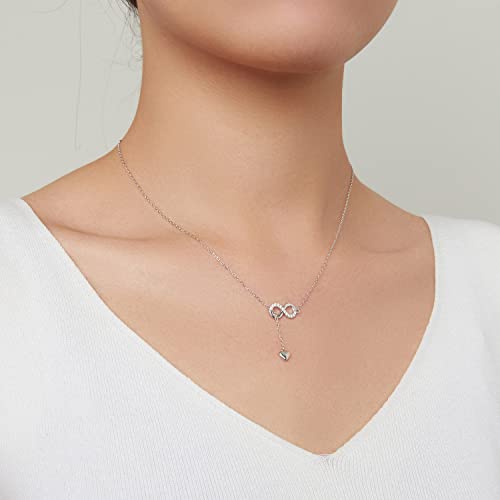Collar infinito de plata de ley para mujer: colgante fino de joyería, accesorios de moda y regalos 2