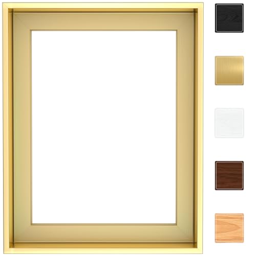 Image of Canvas Floater Frame for Finished Canvas Art, 1.25 inch Deep Floating Shadow Gap Design, Floating Frame for Canvas Art, Modern Gallery Style Wall Decor, Hardware Included (Champagne Gold,18x24)