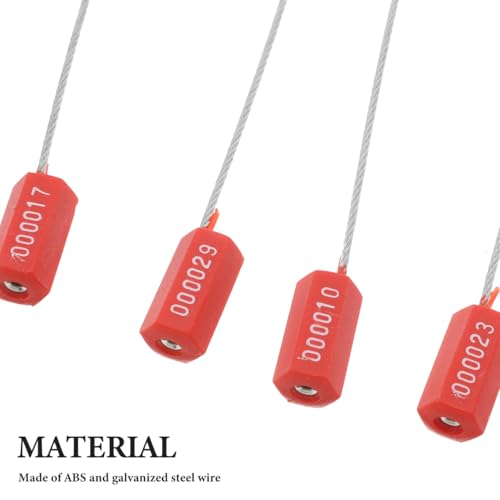 Healifty 100 StüCk Plomben Kunststoff Set Rot Plombe Kabelbinder Mit Numbered Kabelblombe Sicherheitsplomben Container Shipping Plomben-Sicherheit FüR Lkw AnhäNger