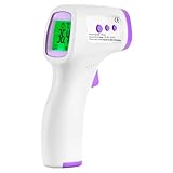 Non Contact Infrared Forehead Thermometer for Adults & Kids, Fast 1 Second Digital Temperature Scanner with Fever Alarm, Mute Mode, Backlit LCD Display & Memory Recall