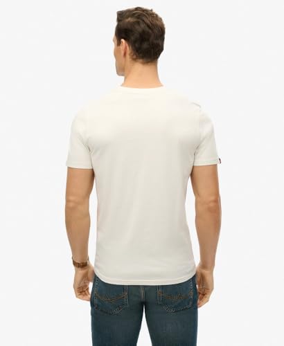 Superdry, T.Shirt VL Tokyo Relaxed Tee, M1012111A, Bone White, XL, Man, Adulto