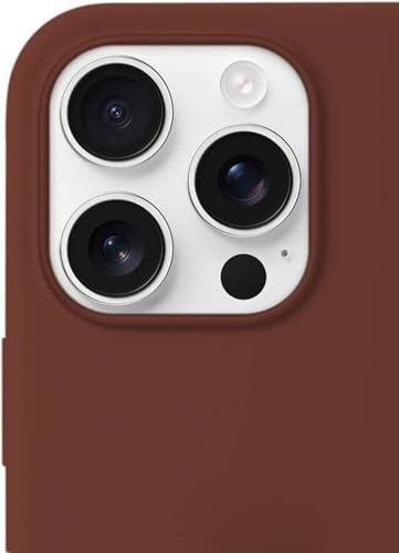 Image of Premium Liquid Silicone Case for iPhone 16 Pro - Slim Full Body Protective Back Cover with Soft Microfiber Lining, Anti-Slip Grip Scratch Resistant Phone Case (Brown)