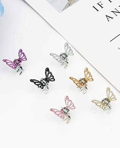 Wecoe 30Pcs Small Butterfly Hair Clips Mini Claw Clips Cute Purple Pink Gold Silver Black Hair Clips Metal Decorative Tiny Hair Clips Kid Baby Toddler Halloween Hair Accessories Women Girls Gift #TOP4