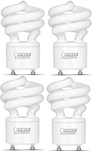 Feit Electric BPESL13T/GU24 Compact Fluorescent Lamp; 13 W; Spiral Lamp; GU24 Twist and Lock Lamp Base; 900 Lumens; Average Life Up To 10000 Hours; Pack of 4