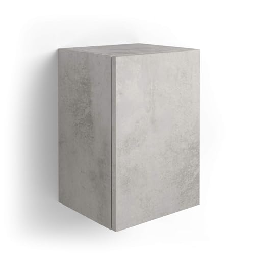 Mobili Fiver, Iacopo Cube wall Unit with Door, Concrete Effect,
