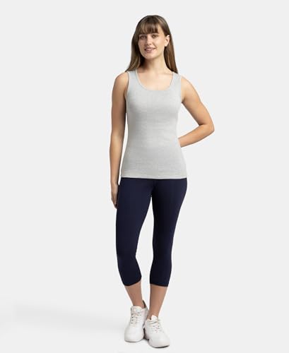 Image of Jockey A113 Women's Super Combed Cotton Rib Fabric Slim Fit Solid Tank Top