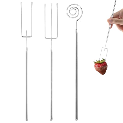 Dreiteiliges Pralinengabel Set Diy Schokoladenbesteck Edelstahl Pralinen Selber Machen Set Geeignet Für Handgemachte Pralinen Bonbons Trüffel - SchokoladengabelnSet Mit Gitter