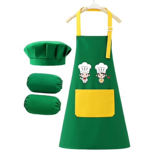 キッズエプロン 料理用 調理用,調整可能 アート スモック | 子供用アートエプロン,男の子 女の子 2歳から12歳 用 ベーキング クッキング 教室 家庭 庭園 キッチン