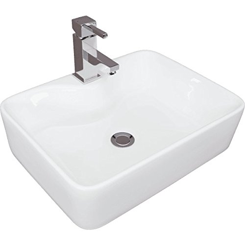 Home Supplies Ceramic Cloakroom Basin Hand Washing sink, Modern Design Gloss White Countertop Basin Cloakroom Sink for Bathroom Lavatory, Vanity Cabinet (130x480x370mm(HxWxD))