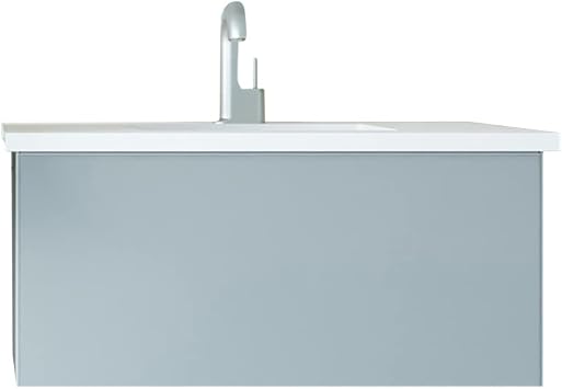 Laviva Vitri 36 - Fossil Grey Cabinet Matte White Viva Stone Solid Surface Countertop