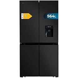 Dispensador De Hielo Lg Cecotec Frigorífico Americano 4 Puertas Dark de 564 L Bolero CoolMarket 4D 564 Dark E. 183 cm de Alto, 91 cm de Ancho, Dispensador de Agua, Bajo Consumo, Motor Inverter Plus, Total NoFrost
