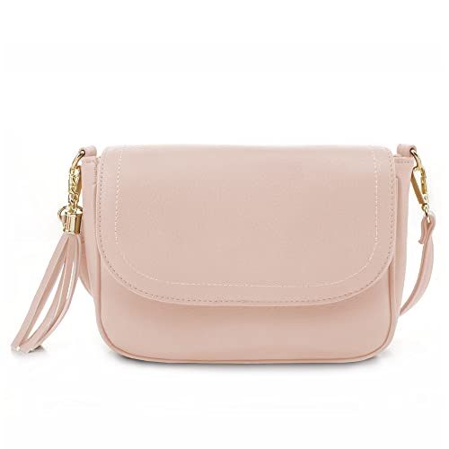 Image of EVVE Small Crossbody Bags for Women Trendy Flap Saddle Purses with Tassel Vegan leather Shoulder bag