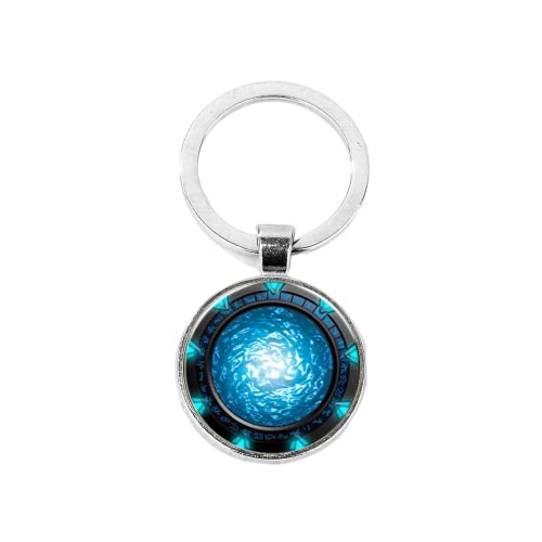 ZEIA3 Popular Stargate Portal Llavero SGA Portal Stargate Atlantis Art Image Glass Cabujon Car Bag Llavero Metal Colgantes Llaveros, plata, 25