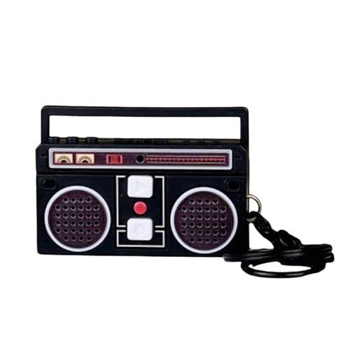 KEXIAO Retro Small Retro Classical Radio Recorder Funny Pendants Chain Retro Key Classical Display Key Holder Decorative