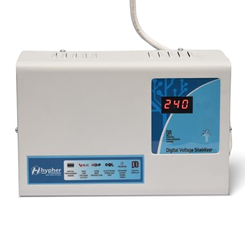 Image of HYPHER 4KVA Voltage Stabilizer for All Inverter and Non Inverter AC Upto 1.5 Ton| 4000 W 120V-290V | Digital Disply | 3 Year Warranty | German Toroidal Coil |Low /High Voltage Cut-Off