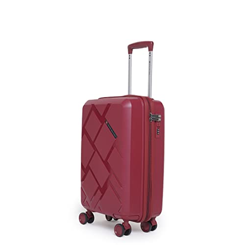 Image of SWISS MILITARY Star Lightweight Hard-Sided 20 Inch Cabin Size Textured Travel Luggage Trolley Bag, Overnighter Suitcase Bags with Durable ABS Body & TSA Lock, Smooth 360 Spinner Wheels - Mauve
