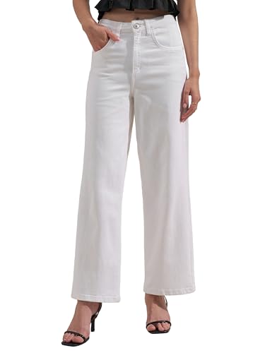 Image of Tokyo Talkies Wide Leg Jeans |Flared |Baggy Jeans|Blue White & Black|Loose Fit