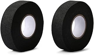MAIXINNEW 2 Pcs 25mm X 15m Wiring Harness Tape Black, Heat-resistant Adhesive Cloth Fabric Anti Rattle Felt Tape, for Car Auto Vehicle Trucks
