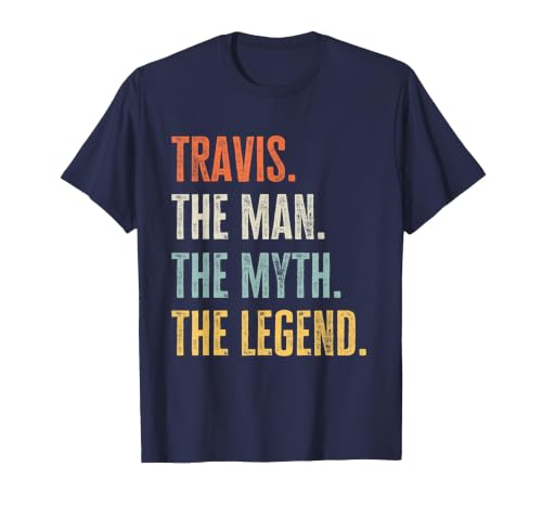Travis The Best, Man Myth Legend, Funny Best Name Travis T-Shirt, Men, Navy Blue, Large