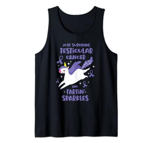 Cita de sobreviviente de cáncer testicular Pedos Conciencia de unicornio Camiseta sin Mangas