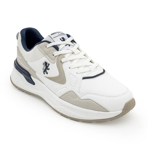 Image of Red Tape Men's Sneakers Blue White Pu Mesh Round Toe Lace-Up