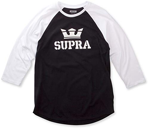 Supra Haut de gamme raglan à manches longues pour homme Noir/blanc Taille, noir/blanc, Taille S