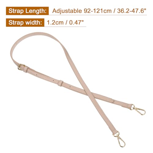 Image of uxcell Leather Bag Strap Replacement Adjustable Crossbody Bag Straps Conversion for Shoulder Bag Handbag Purse, Apricot, Gold Buckle